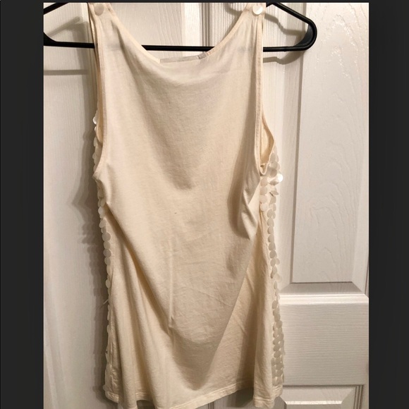 JLo dressy tank top cream color with accents - Picture 2 of 6